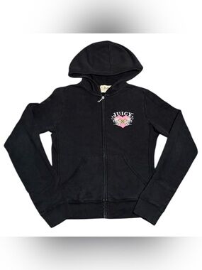 Vintage Y2K Juicy Couture Full Zip Track Hoodie Sweatshirt Made In USA